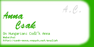 anna csak business card